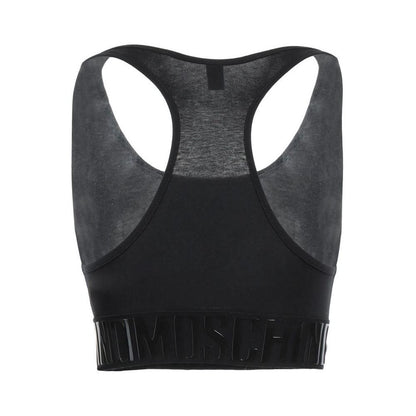 Moschino Black Cotton Sport Bra