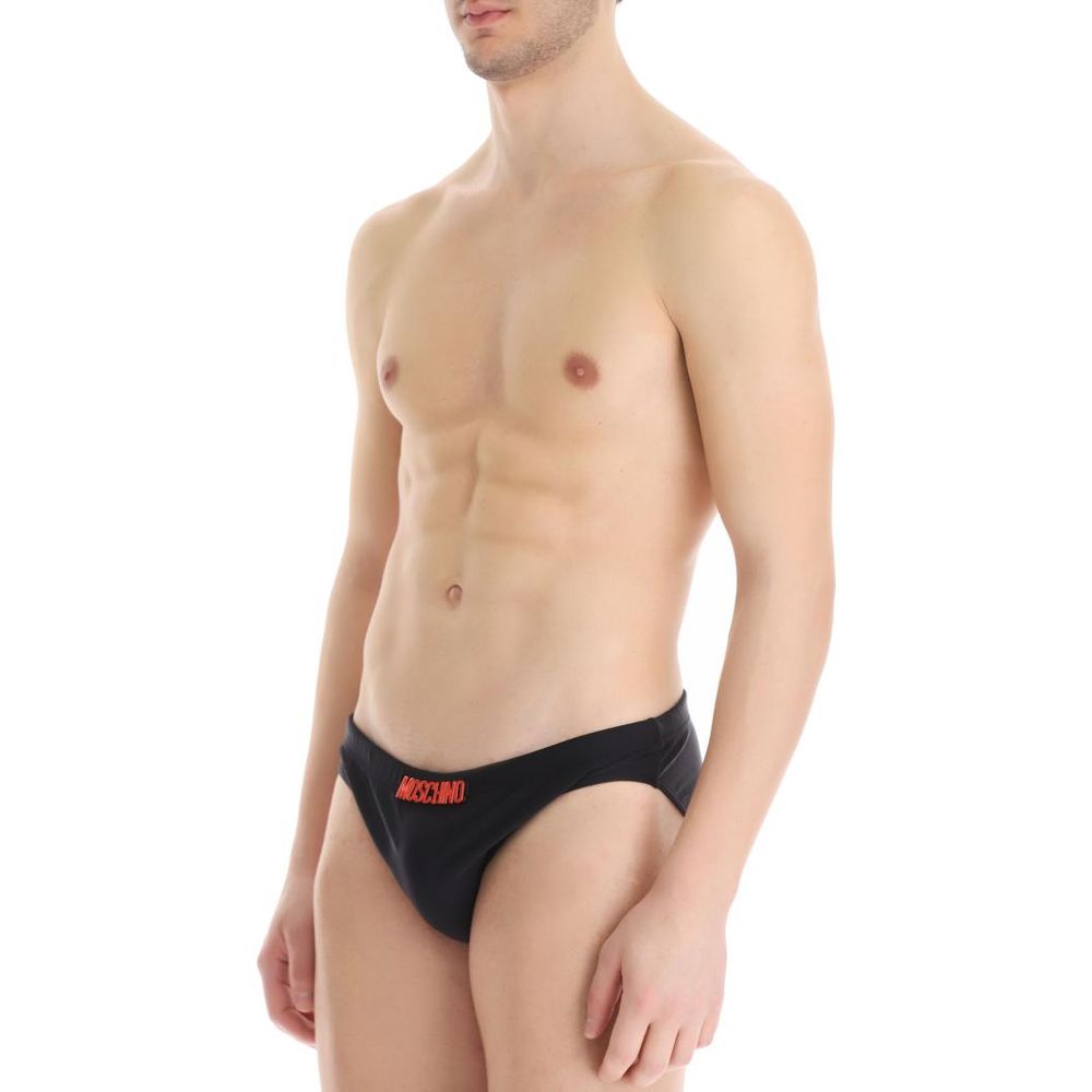 Moschino Black Polyamide Swim Shorts