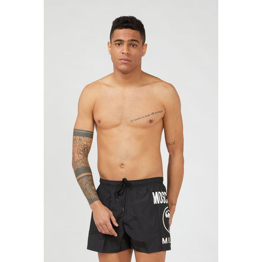 Moschino Black Polyester Swim Shorts