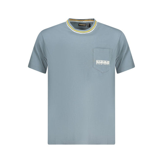 Napapijri Gray Cotton Men T-Shirt