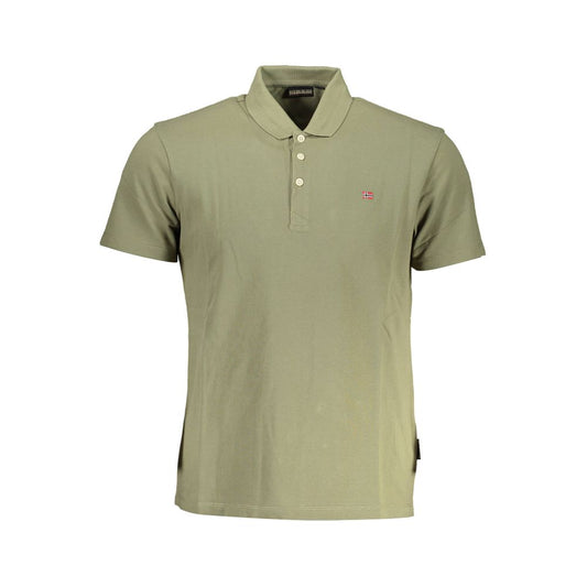 Napapijri Green Cotton Men Polo Shirt