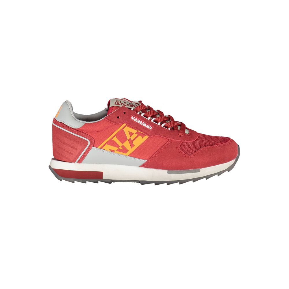 Napapijri Red Leather Men Sneakers-Modeoutlet