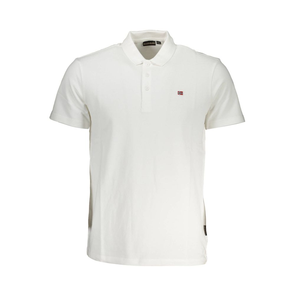Napapijri White Cotton Men Polo Shirt-Modeoutlet