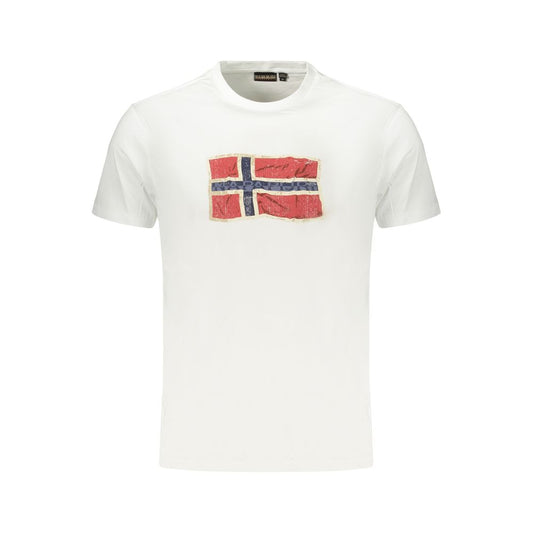 Napapijri White Cotton Men's T-Shirt