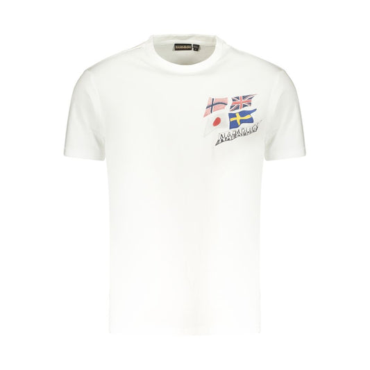 Napapijri White Cotton Mens T-Shirt