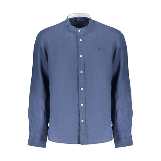 North Sails Blue Linen Mens Shirt