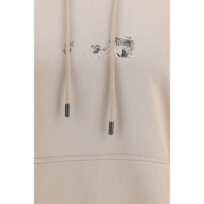 Off-White Beige Cotton Sweatshirt