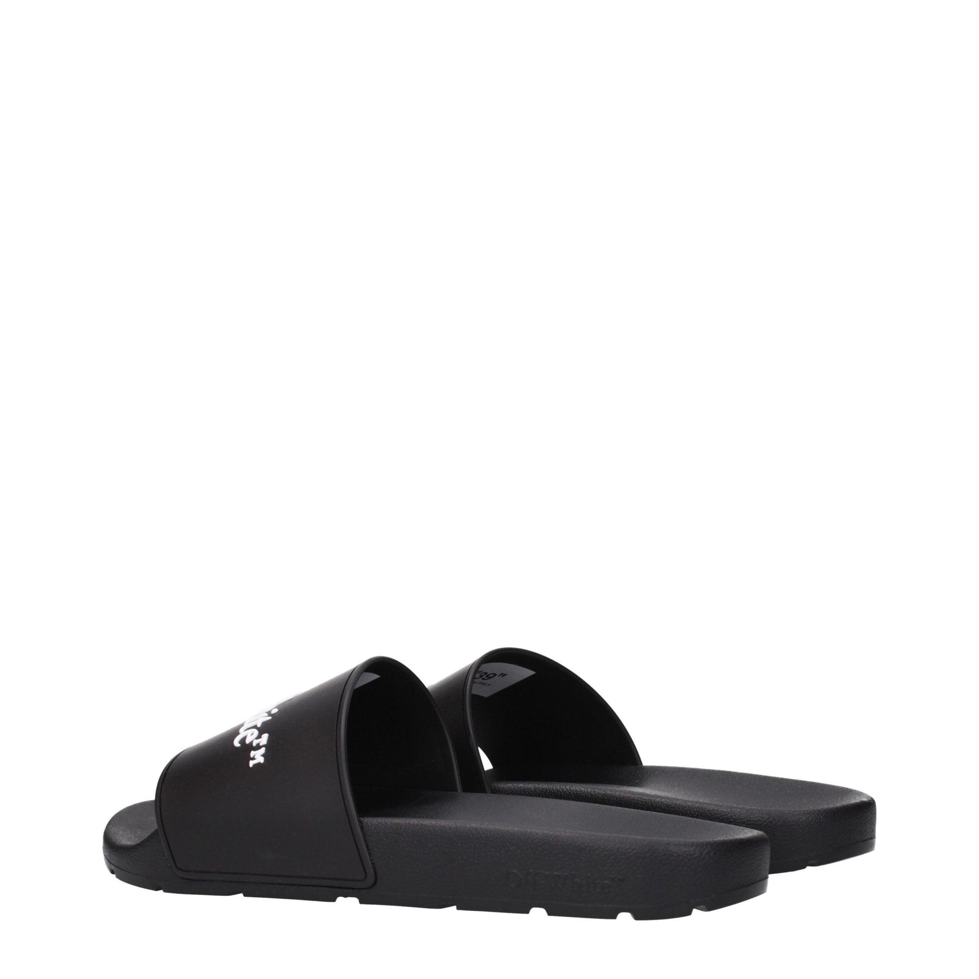 Off-White Black Cotton Slippers Sandals
