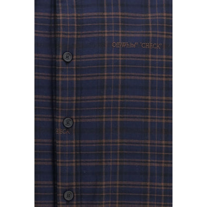 Off-White Blue Cotton Pattern Shirt