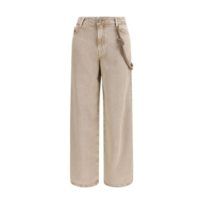 PINKO Beige Cotton Relaxed Fit Jeans