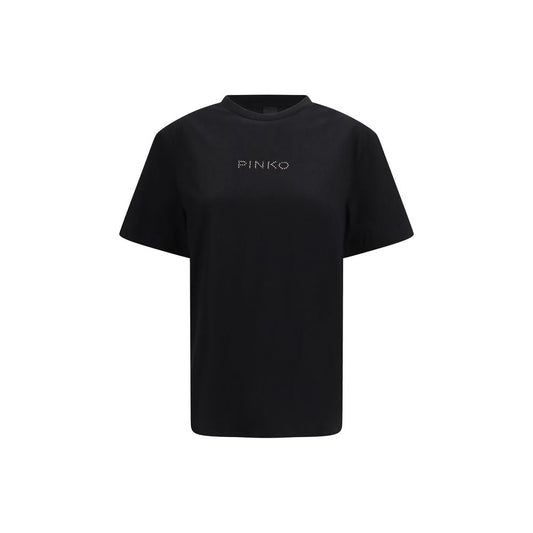 PINKO Black Cotton T-Shirt
