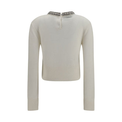 PINKO White Wool Oves Aries Sweatshirt