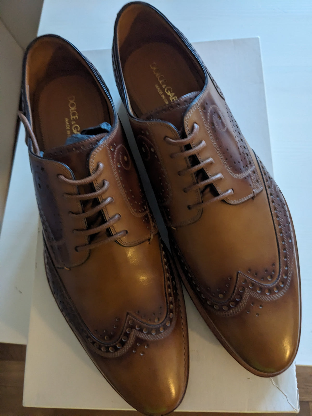 Dolce & Gabbana Giotto Paint brune Derby-snøresko – str. 42