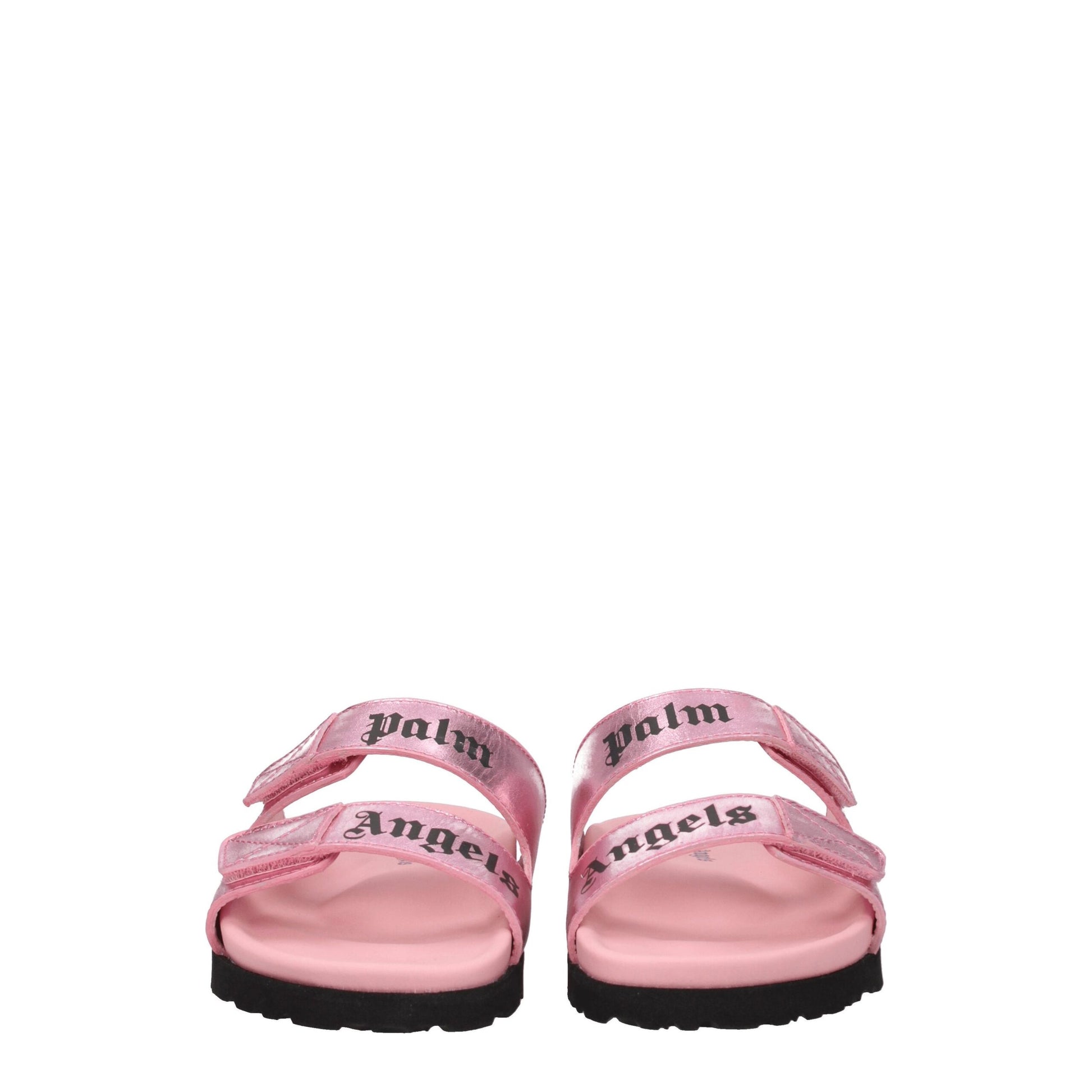 Palm Angels Pink Leather Slippers