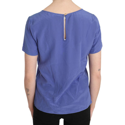 Patrizia Pepe Silk Purple Short Sleeve Casual Top Blouse