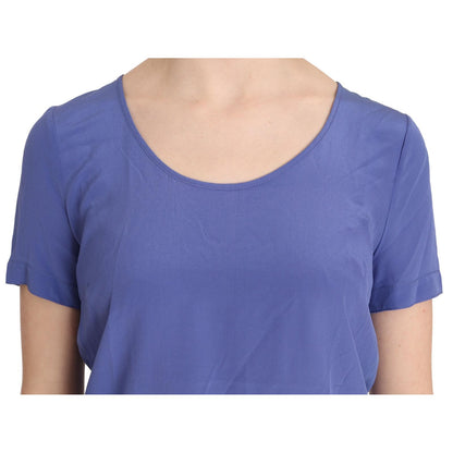 Patrizia Pepe Silk Purple Short Sleeve Casual Top Blouse