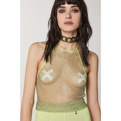 Patrizia Pepe Yellow Polyester Tank Tops