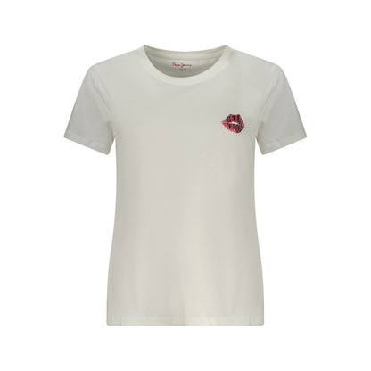 Pepe Jeans Bianco Cotton Women T-Shirt
