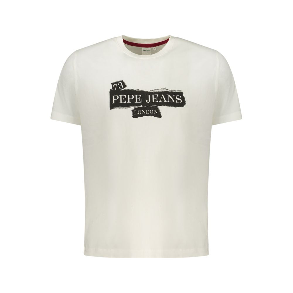 Pepe Jeans White Cotton Men T-Shirt