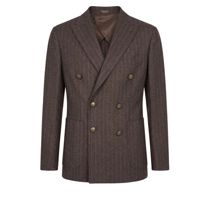Peserico Brown Wool Men Jacket