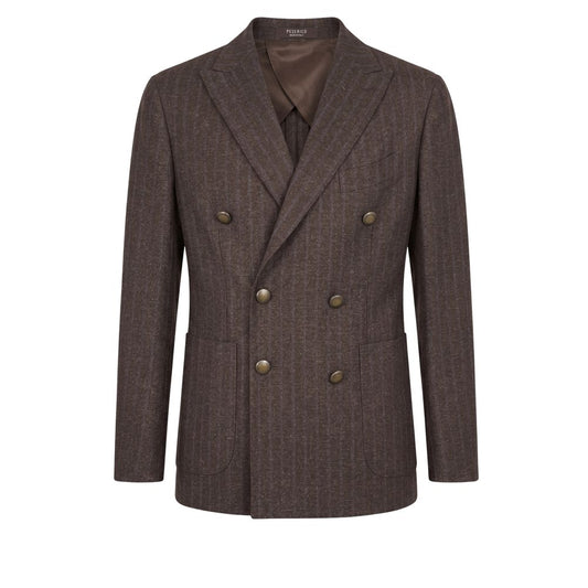 Peserico Brown Wool Men Jacket
