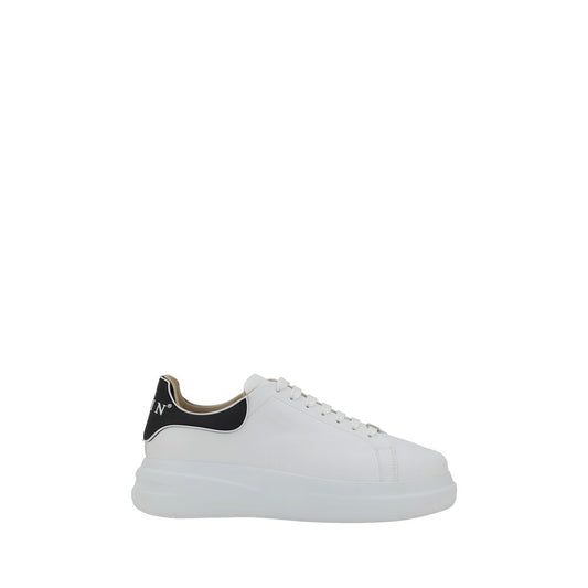 Philipp Plein White Calf Leather Bos Taurus Low Top Sneakers