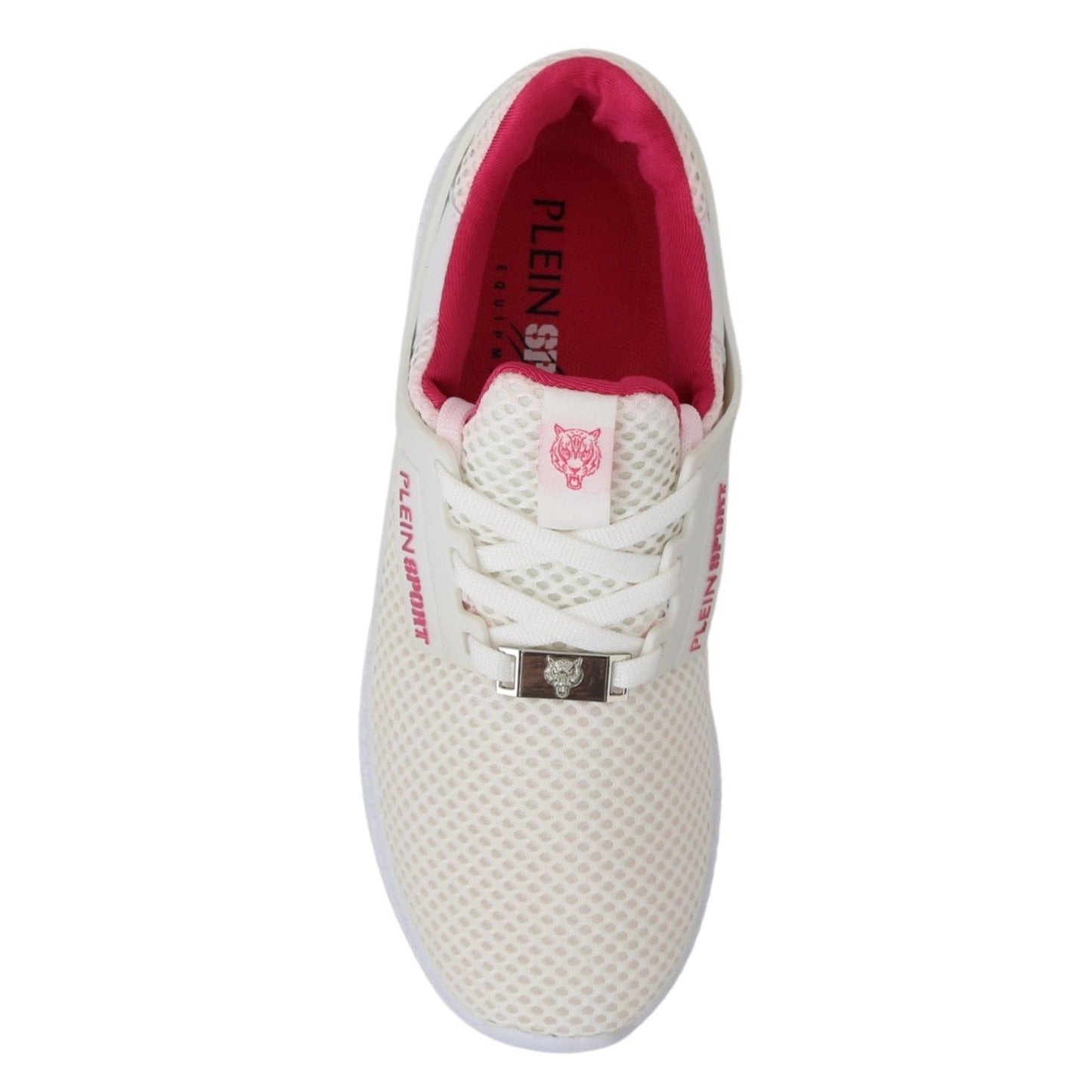 Philipp Plein White Pink Polyester Becky Sneakers Shoes