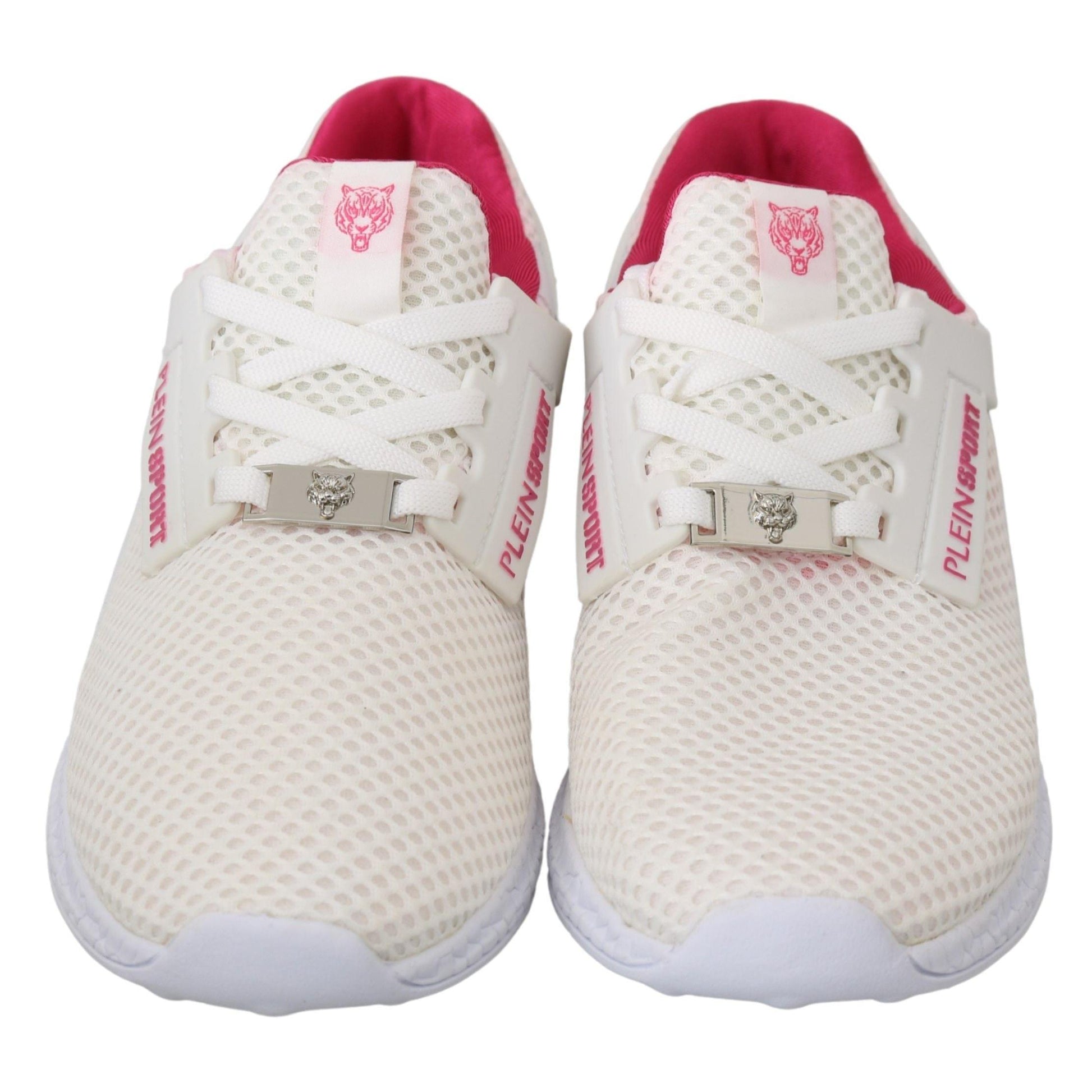Philipp Plein White Pink Polyester Becky Sneakers Shoes