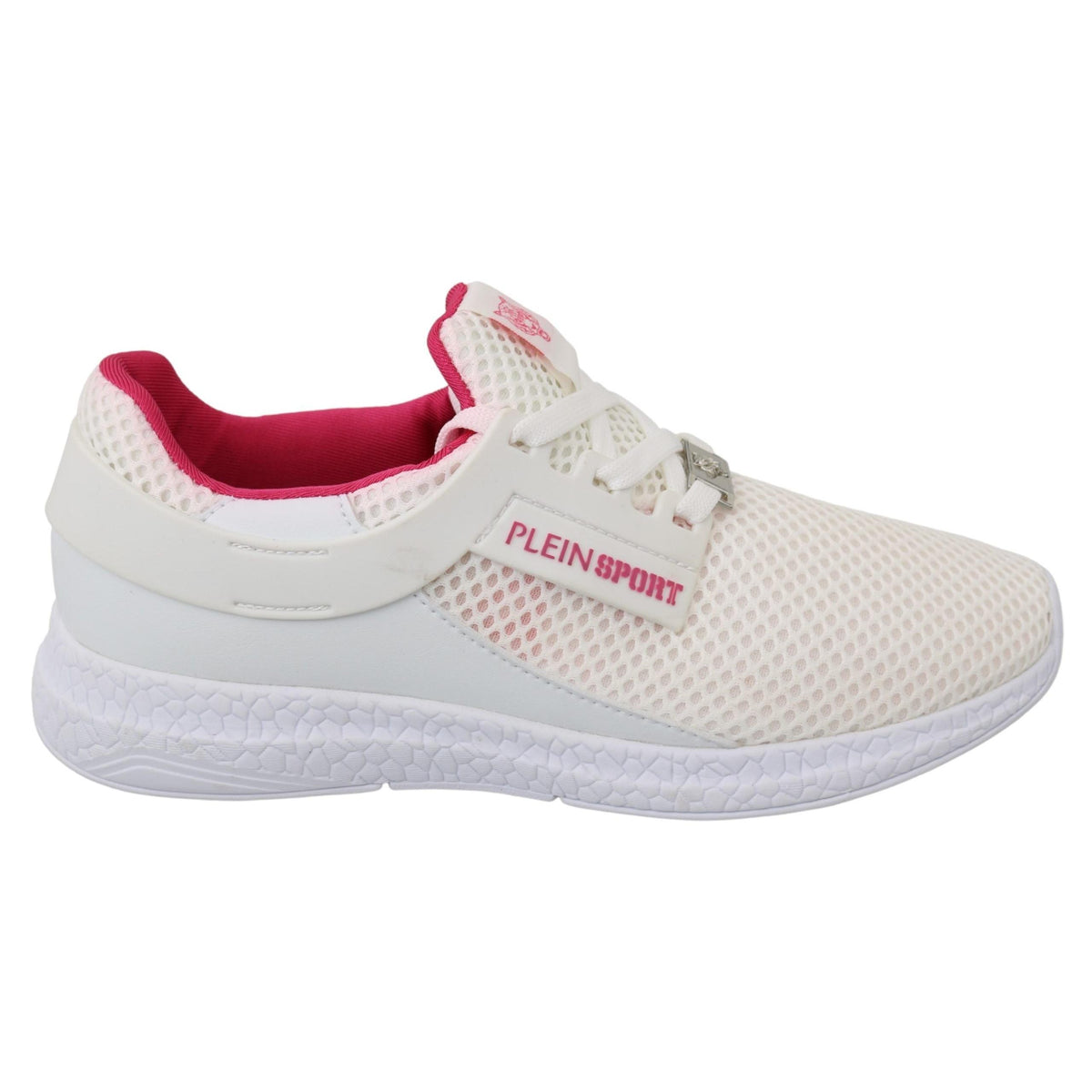 Philipp Plein White Pink Polyester Becky Sneakers Shoes