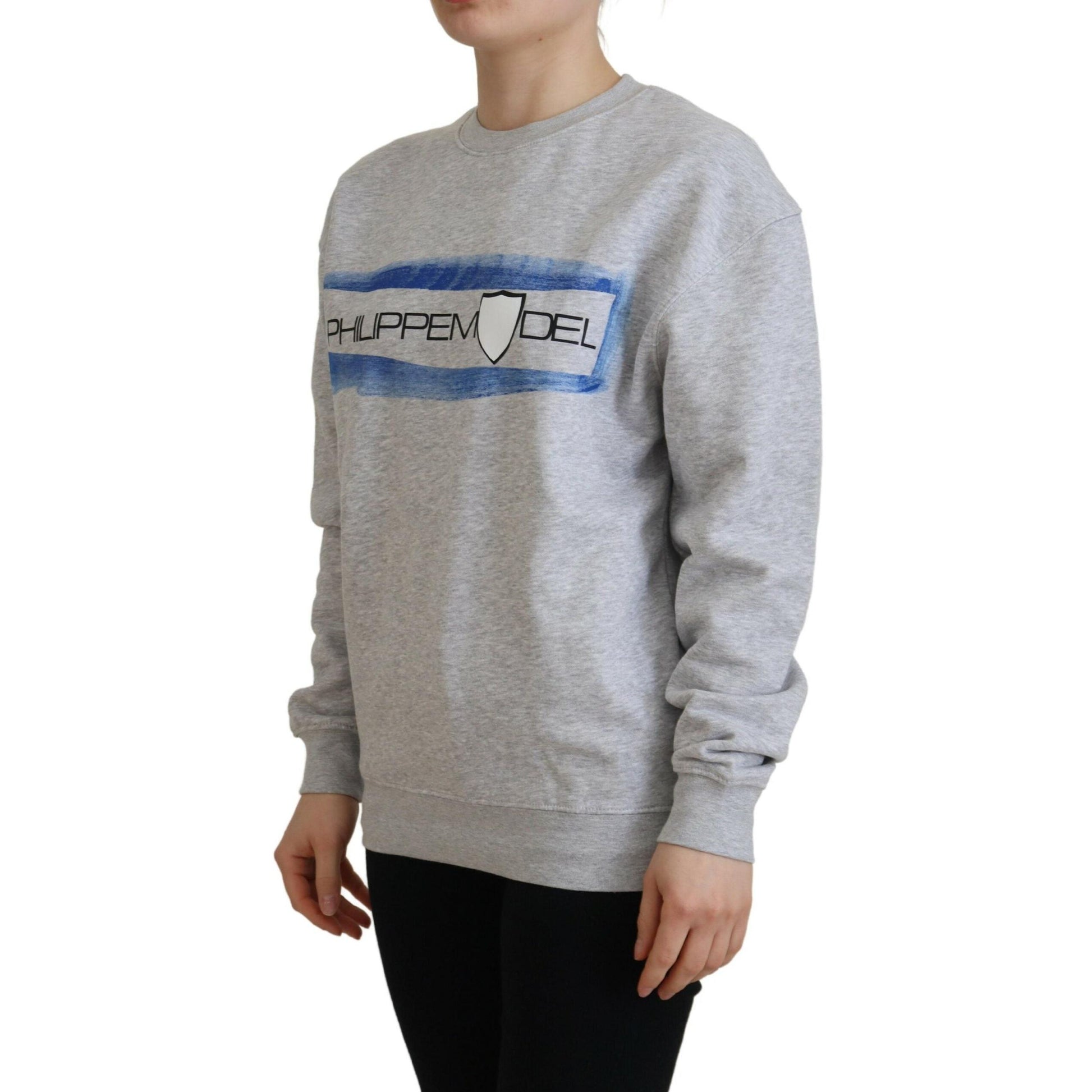 Philippe Model Gray Printed Long Sleeves Pullover Sweater