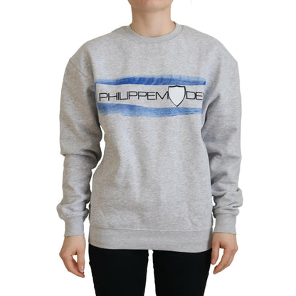 Philippe Model Gray Printed Long Sleeves Pullover Sweater