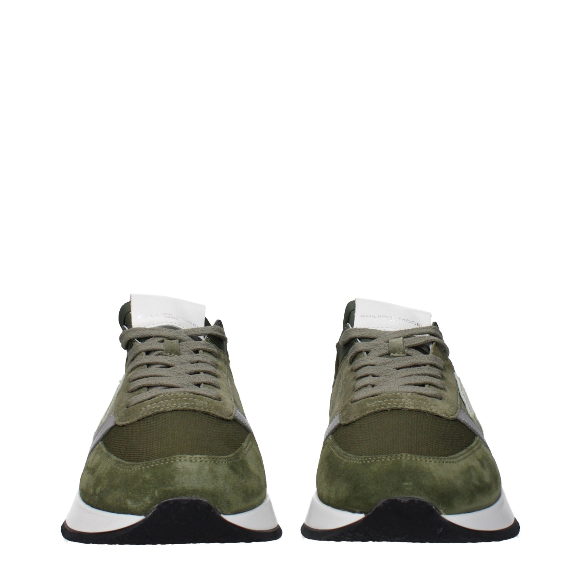 Philippe Model Green Leather Athletic Sneakers