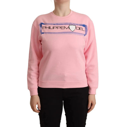 Philippe Model Pink Printed Long Sleeves Pullover Sweater