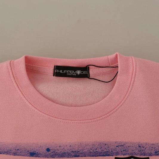 Philippe Model Pink Printed Long Sleeves Pullover Sweater