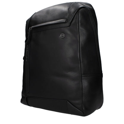 Piquadro Black Leather Backpack