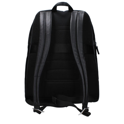 Piquadro Black Leather Backpack