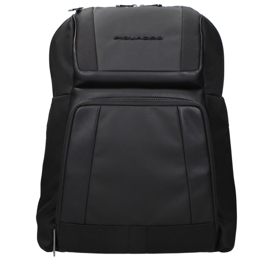 Piquadro Black Nylon Backpacks