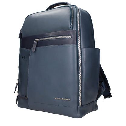 Piquadro Blue Leather Backpacks