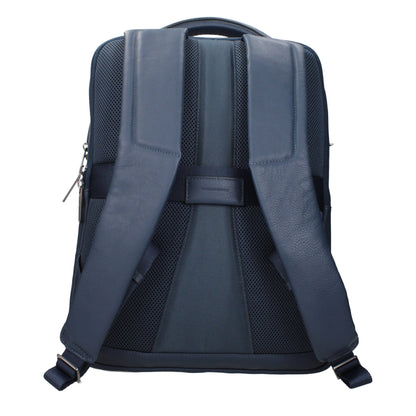 Piquadro Blue Leather Backpacks