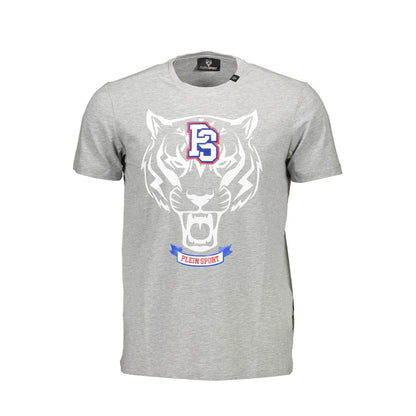 Plein Sport Grigio Cotton Men T-Shirt