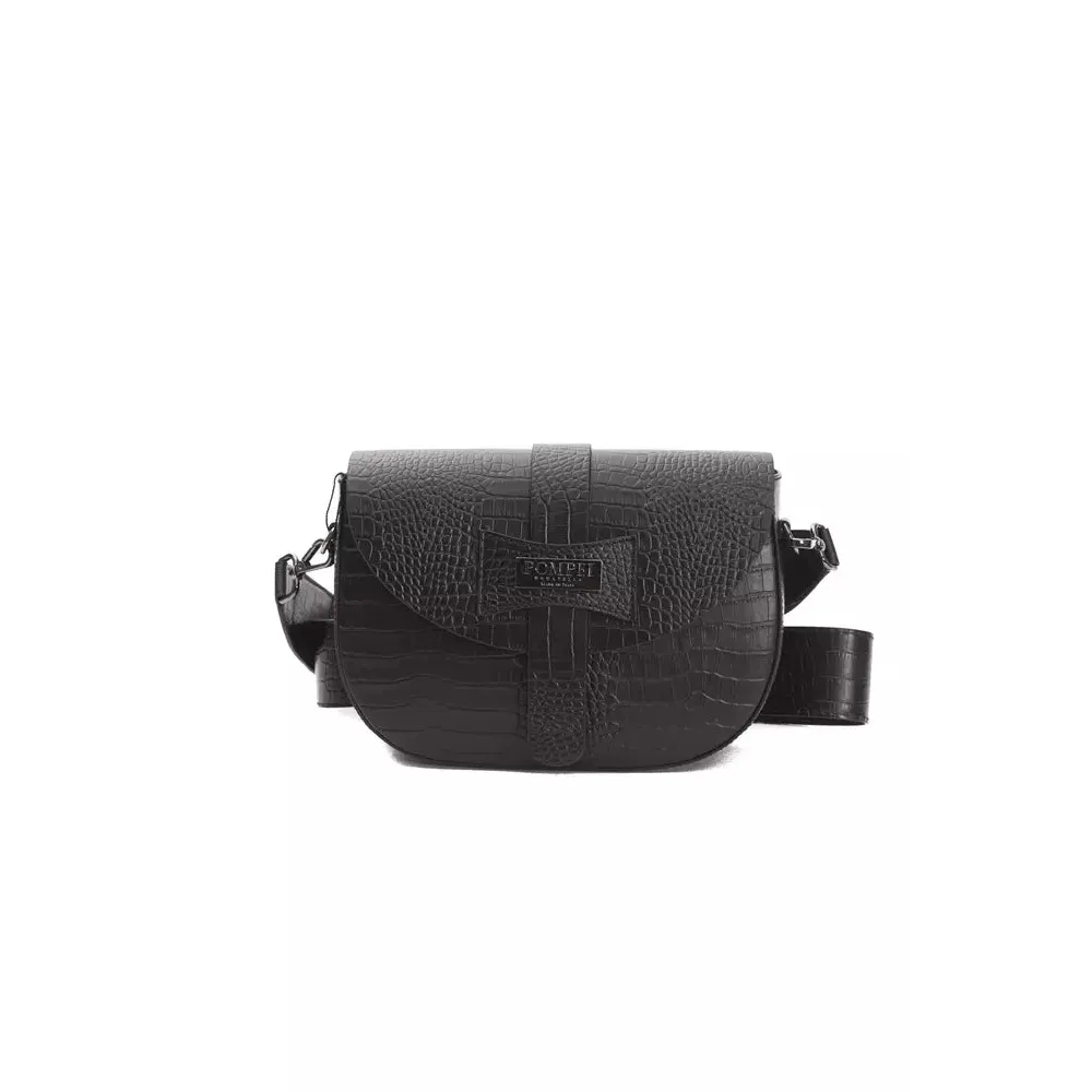 Pompei Donatella Black Leather Women Crossbody
