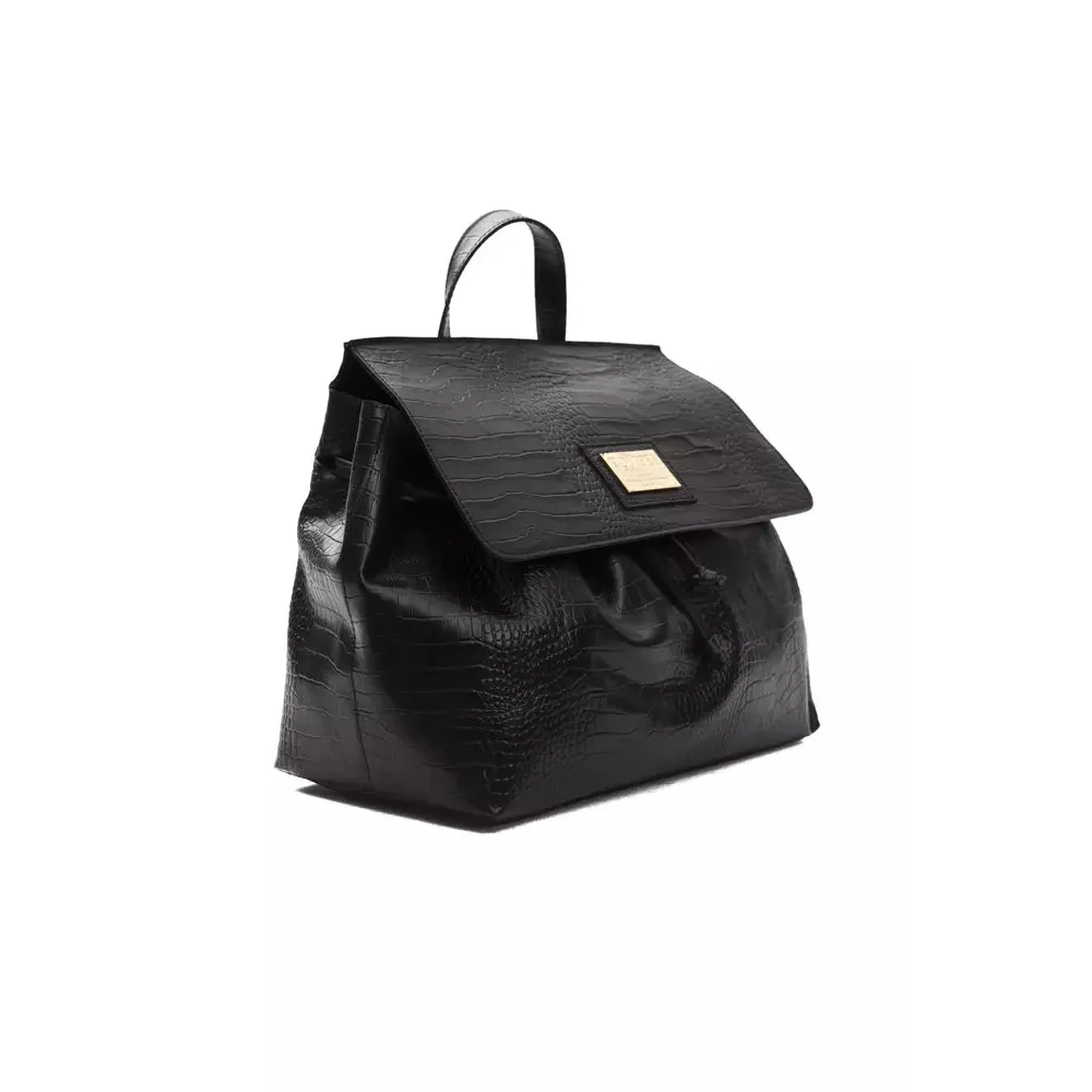 Pompei Donatella Black Leather Women Shoulder Bag