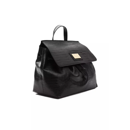 Pompei Donatella Black Leather Women Shoulder Bag
