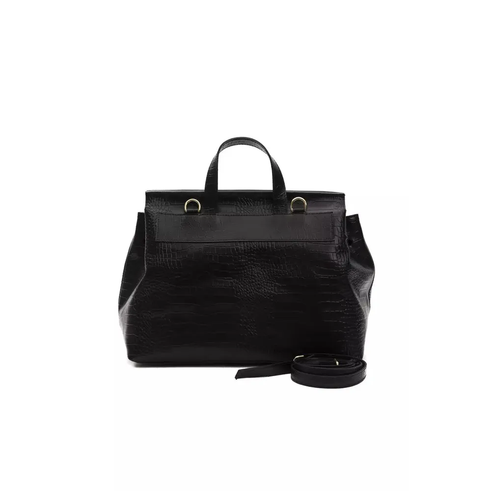 Pompei Donatella Black Leather Women Shoulder Bag