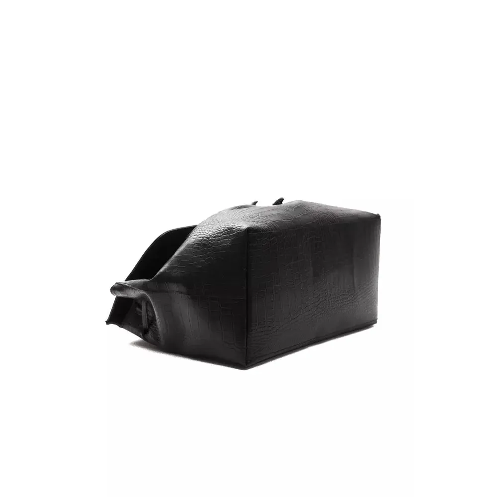 Pompei Donatella Black Leather Women Shoulder Bag