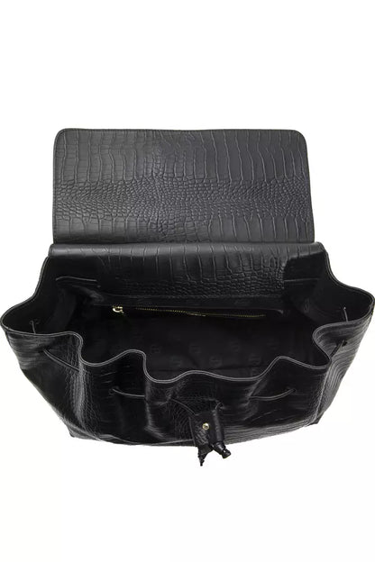Pompei Donatella Black Leather Women Shoulder Bag