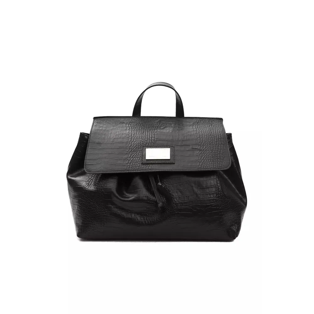 Pompei Donatella Black Leather Women Shoulder Bag