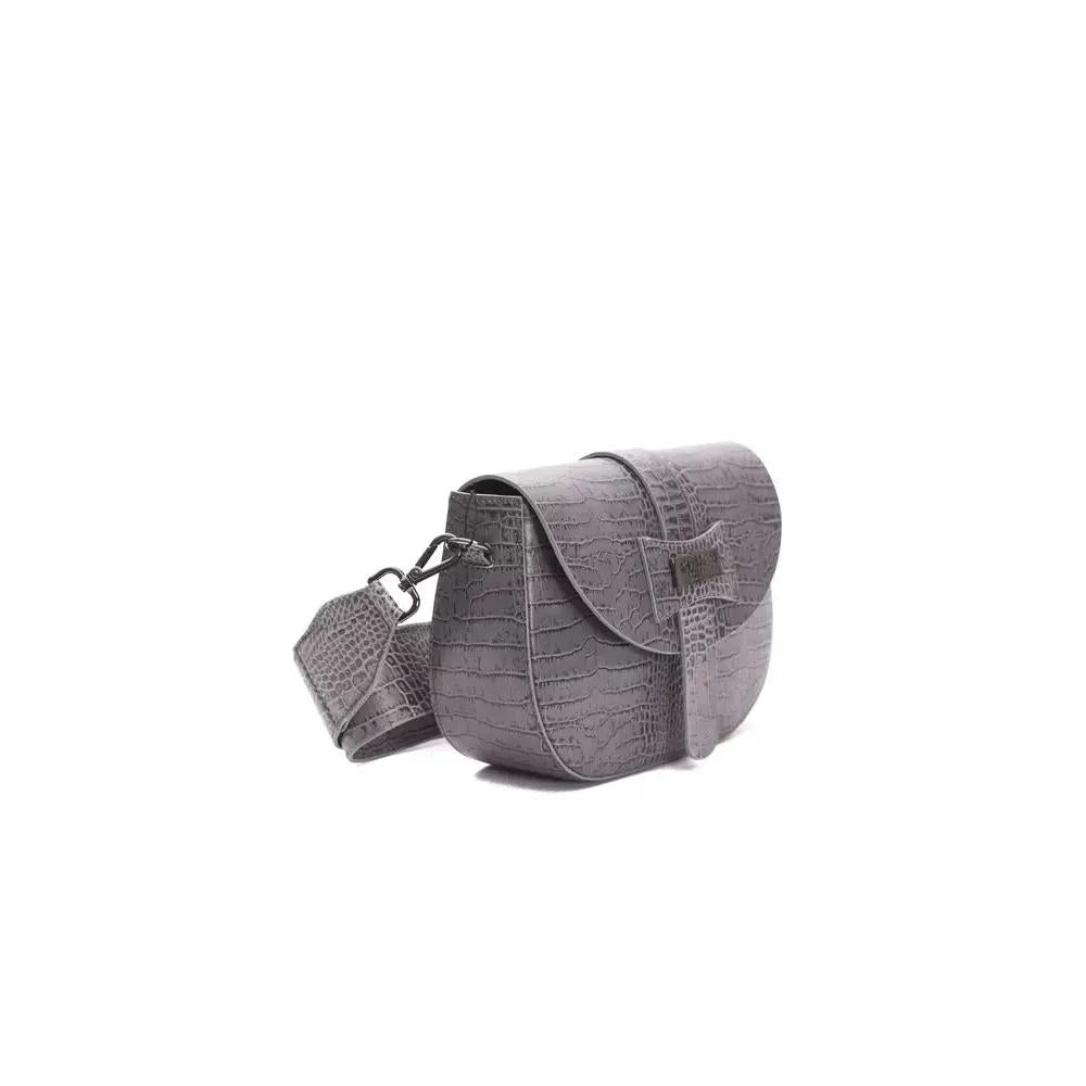 Pompei Donatella Gray Leather Women Crossbody Bag