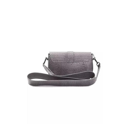 Pompei Donatella Gray Leather Women Crossbody Bag