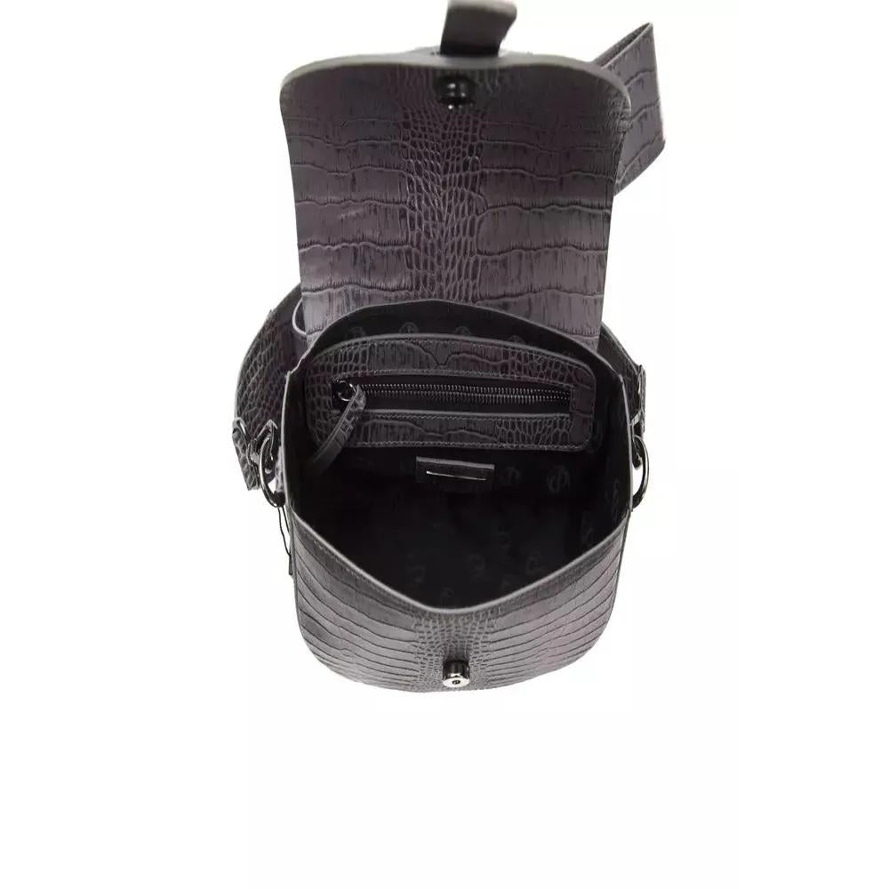 Pompei Donatella Gray Leather Women Crossbody Bag